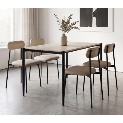 Stalas + 4 kėdės AKAPELA (21269-13 Sonoma/378-08 Rusvas) NAUJIENA